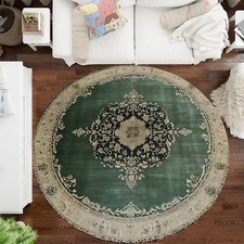 Round Mat,Suitable for Bedroom and Living Room Decor,Elegant Design w/Flannel M