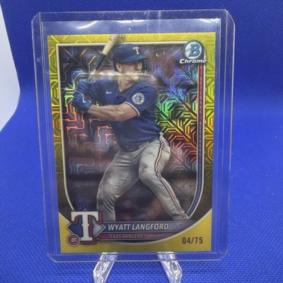 2025 Bowman Chrome - Wyatt Langford #36 Yellow Mojo Refractor /75