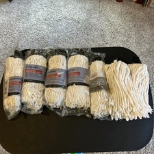 7 Essentials Cotton Mop Heads ~ Fits Any US Threaded Handle ~ NEW (2 Opened)