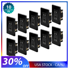 15Amp GFCI Outlet Ground Fault Receptacle Tamper-Resistant WR Black ETL x10PCS