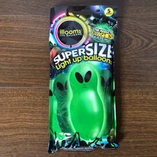 Illooms LED Light Up Glow Super Size Alien Party Balloons 1 Pack Of 5 EDM Kevin