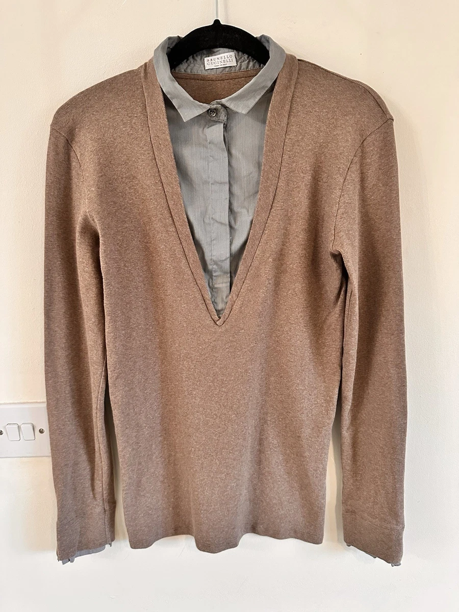 Pull Femme BRUNELLO CUCINELLI - Col Montant Fermeture Éclair - Taille L - Neuf Avec Étiquette