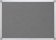 Image of Aluminium Frame Felt Noticeboard with Fixing Kit 900X600Mm Grey