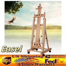 Large Heavy-Duty Studio Artist Easel H-Frame Wood Painting Art Easel Standing