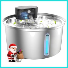 Wireless Cat Water Fountain Stainless Steel: /108oz Cordless Pet Fountain wit...