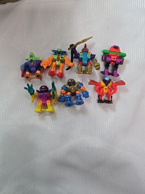Vintage 1993 Micro Machines Z-bot Linkbots Lot Of 7 Hasbro