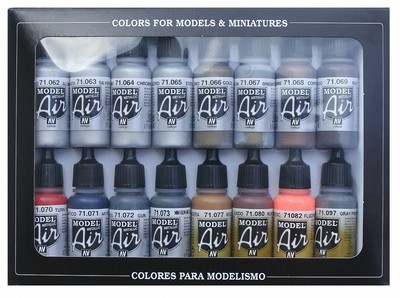 Vallejo Model Air Metallic Effects - 16 kleuren - 17ml - 71181 · Modelsport