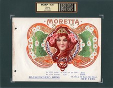 Gorgeous EX RARE Old Original MORETTA Sample Cigar Label - KLINGENBERG BROS.