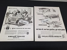 (2) 1949 SINCLAIR OIL and GAS Print Ads Magazine Ads