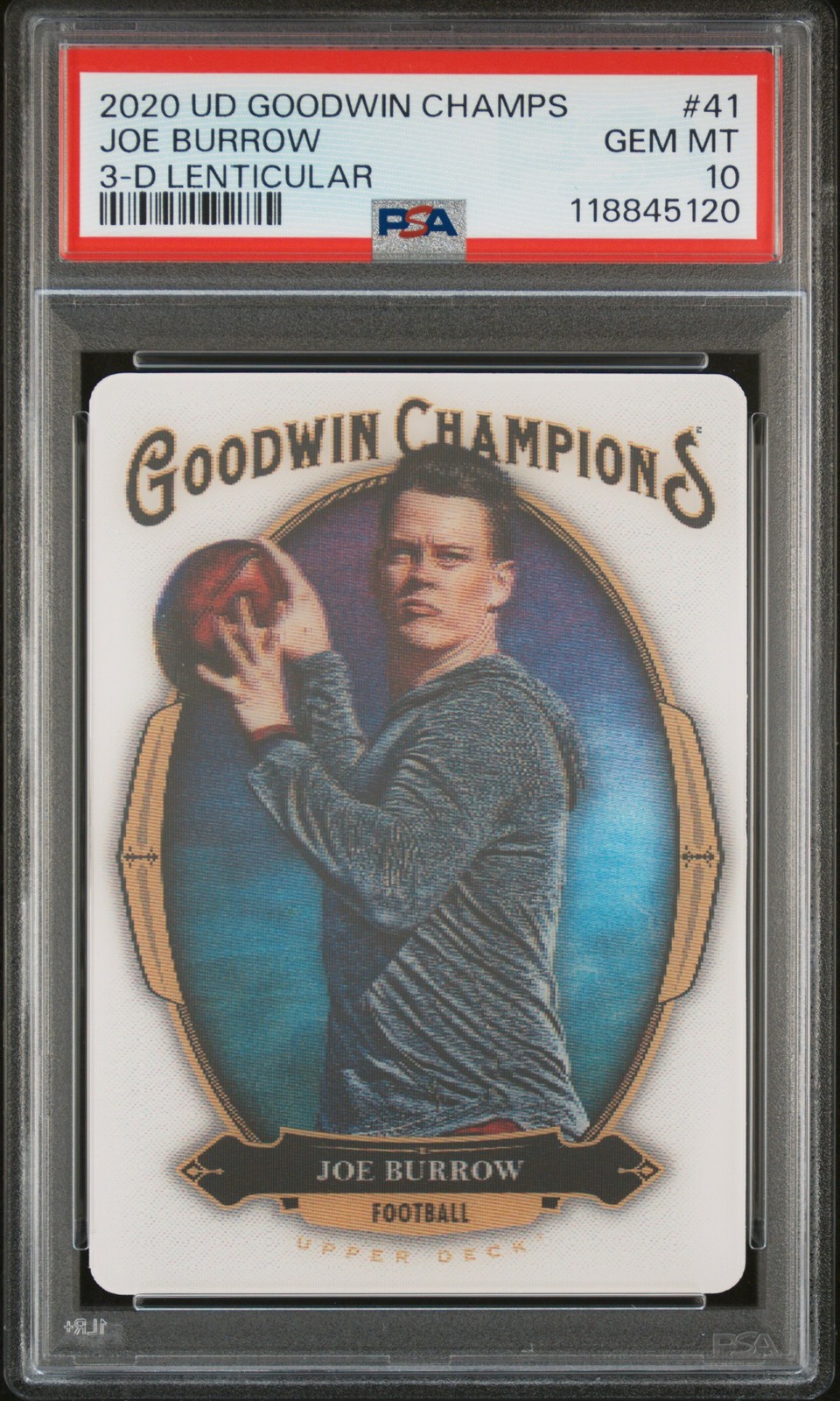 2020 Upper Deck Goodwin Champions Joe Burrow 3-D Lenticular #41 PSA 10