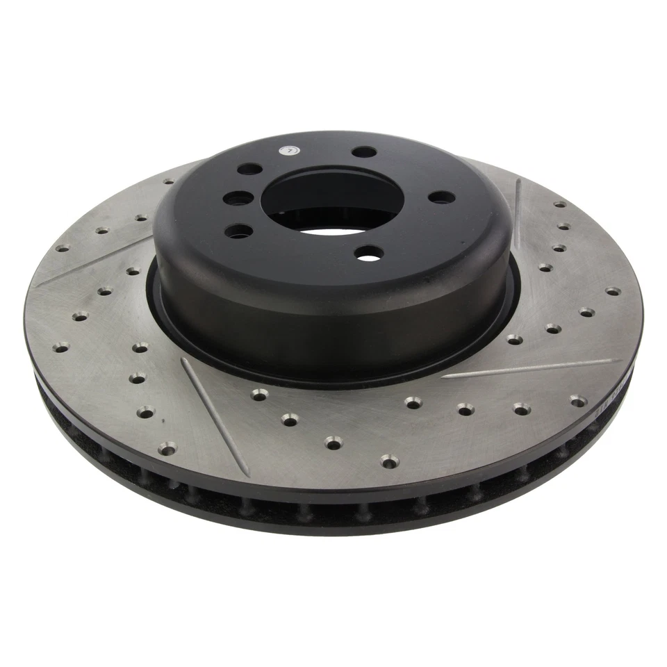 For BMW 550i 06-10 Sport Drilled & Slotted 1-Piece Front Driver Side Brake Rotor - Image 3 of 4