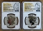2023 S Morgan and Peace Silver Dollar Reverse Proof Set NGC Revese PF69.