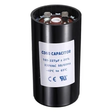 CD60 Capacitor 189-227 UF/Mfd 330 VAC Run Motor Start Capacitor 50/60 Hz Black