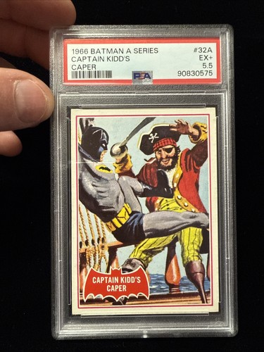 1966 Topps Batman Red Bat #32A Captain Kidd's Caper — PSA 5.5