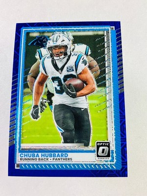 Chuba Hubbard 2025 Panini Optic Blue Mojo Prizm /55 