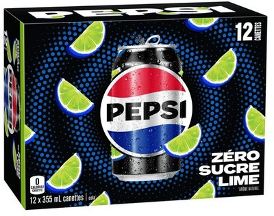 Pepsi Zero Sugar Lime Cola 12 x 355 ml, Cans, 12 x 12 fl Oz. Cans  /  FAST SHIPP