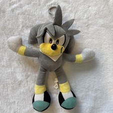 Silver Sonic The Hedgehog 8.5" Plush Toy Keychain Backpack Clip Sega