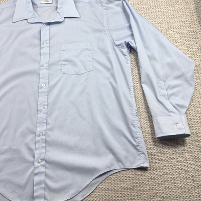 american made men's dress shirts Made-in-USA Blue Pinpoint Oxford Button Down Shirt
