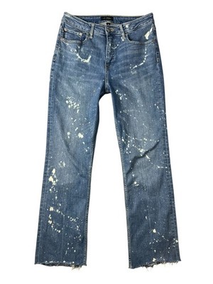 Free Assembly Bleach Splattered High Rise Bootcut Jeans  Size 10  Boho Grunge