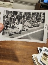 Vintage Photo Snapshot Soap Box Derby Cars Kids Racing (B1)