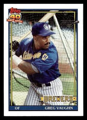1991 Topps Desert Shield #347 Greg Vaughn Near Mint+ Brewers