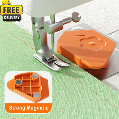 Magnetic Seam Guide Sewing Machine Polygonal ABS Hemmer Quilting Universal Scale