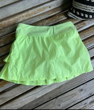 ivivva Girls 14 Green Tennis Athletic Skirt Short Zip Pocket Solid Athleisure