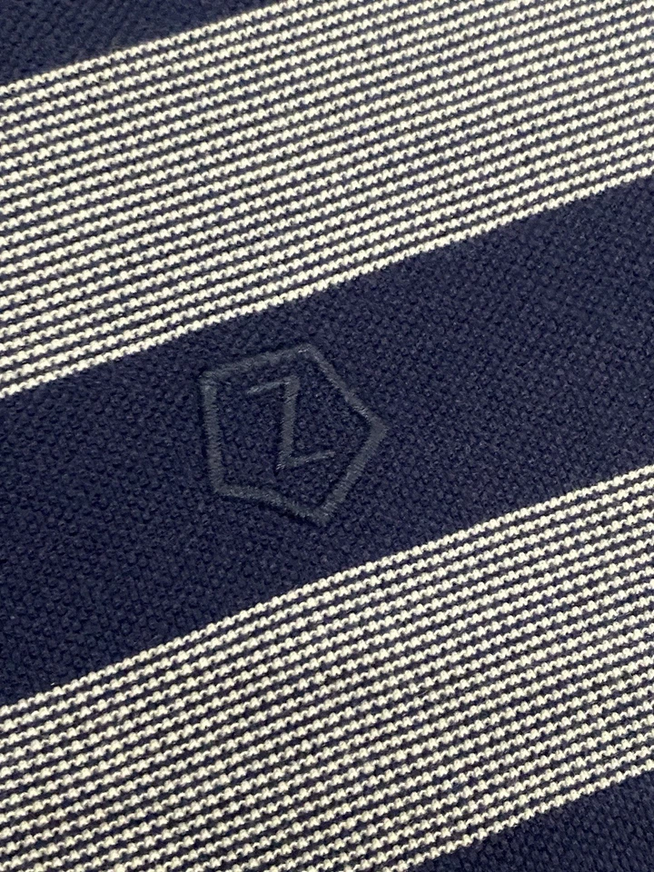Z Zegna Camiseta Polo Camiseta Talla Grande Raya Hombre’s Azul *Leer Foto 2 de 4