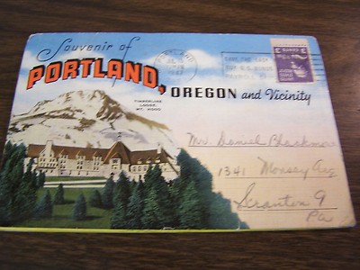 SOUVENIR OF PORTLAND OREGON & VICINITY - 1947   -  SOUVENIR FOLDER,   PHOTOs VG