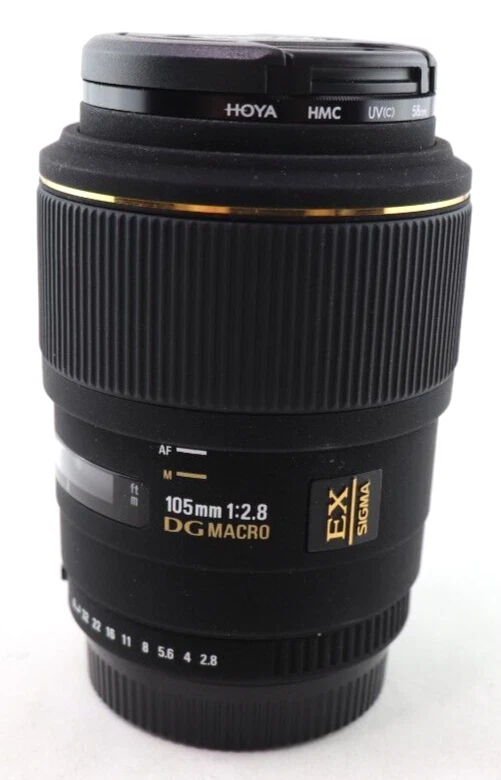 Sigma 105mm f/2.8 EX DG AF Macro Lens For Pentax K Mount w/Hood