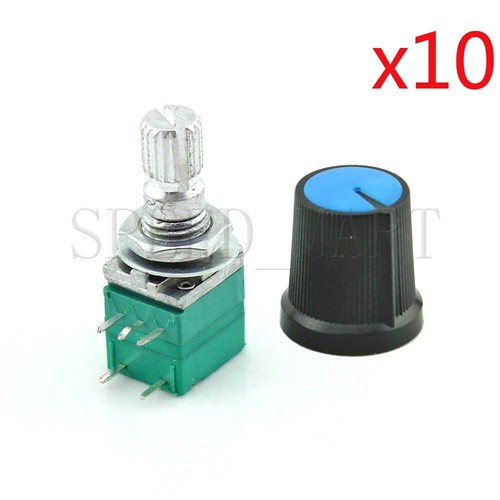 RK097G 50K Ohm Variable Resistors Dual Carbon Film Potentiometer 10pcs RK097G 50K Ohm Variable Resistors Dual Carbon Film Potentiometer 10pcs