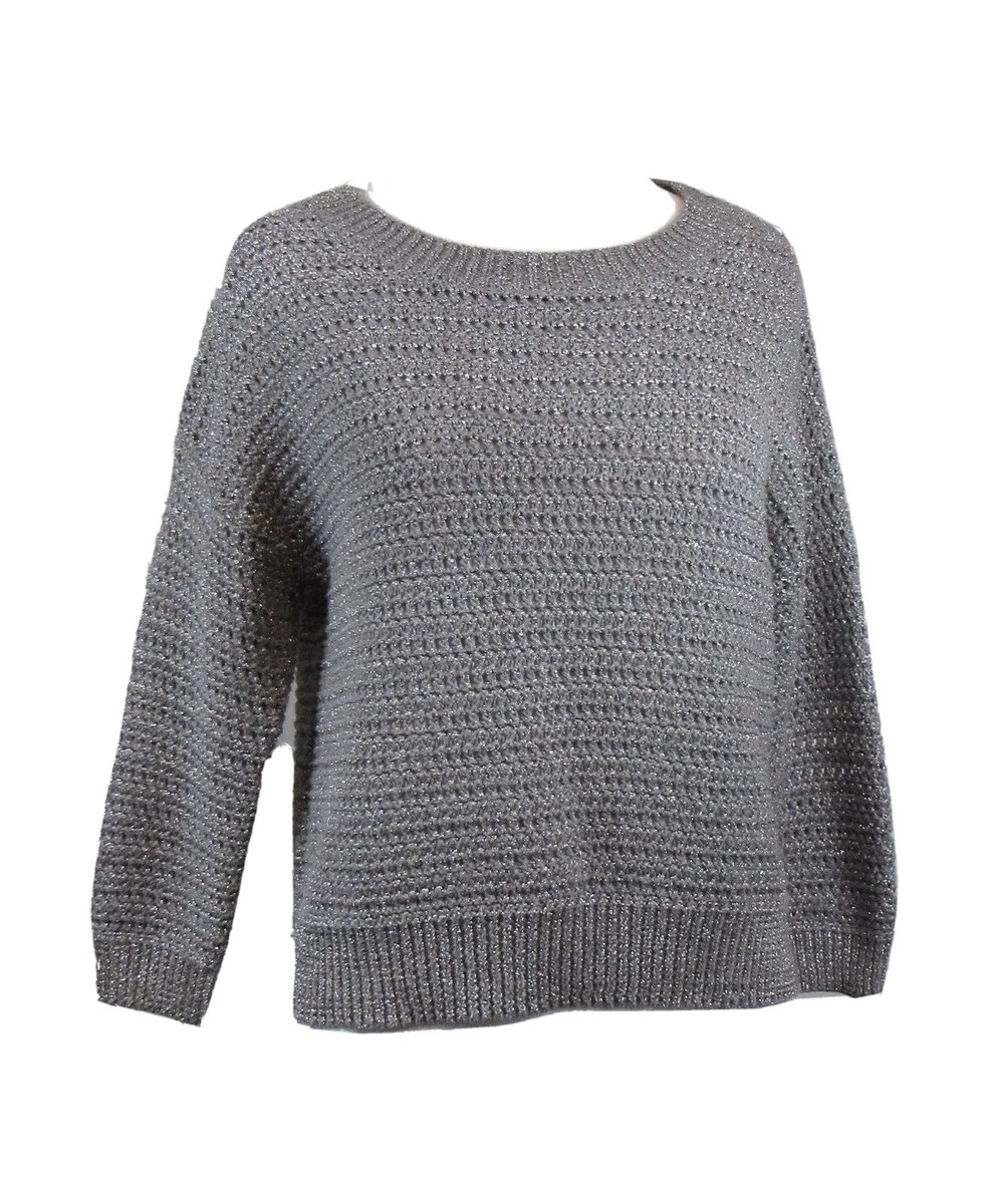 Urban Outfitters Sparkle & Fade Gray Silver Metallic Loose Knit