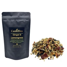 Ginger and Lemongrass Tea, Herbal Loose Leaf Tea, Camellios