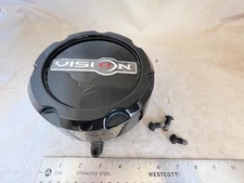 VISION Screw In Gloss Black Wheel Rim Hub Cover Center Cap 8 Lug C398GB-8V