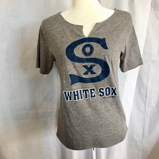 White Sox Boys Large 1012 Graphic T Shirt Grey Blue Cooperstown