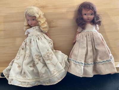 2 Nancy Ann Story Book Bisque Vintage Dolls  Blonde &  Brunette