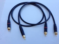 Pair 3FT Canare Star Quad L_4E6S w Neutrik Rean Phono RCA Interconnect Cable 
