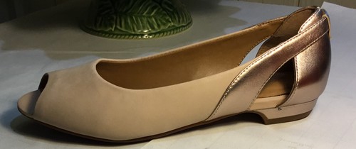 CLARKS Artisan Open Toe Flats-Nude 