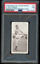 1939 Stanley Matthews CHURCHMAN Tobacco Footballers ROOKIE Card RC PSA 7 POP 3