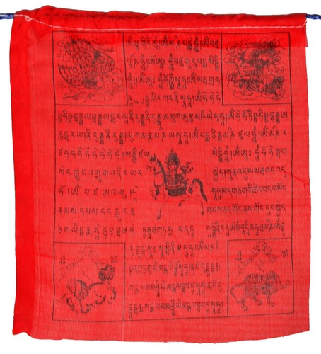 Tibetische Gebetsfahnen Länge 5,5m - 5er Set Original Tibetan Prayer Flags Nepal - Bild 5 von 6