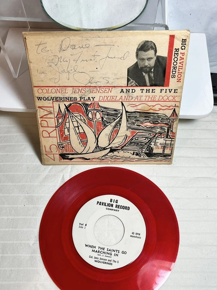 Vintage Record Colonel Jens Jensen Dixieland At The Dock Signed 45 RPM VG+ - Image 4 of 4