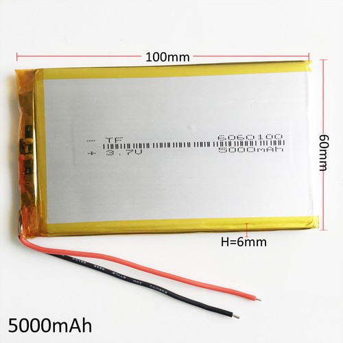 Lote de 5 piezas Batería recargable Lipo 3.7V 5000mAh 6060100 para Banco de Alimentación Tablet PC - Imagen 2 de 4