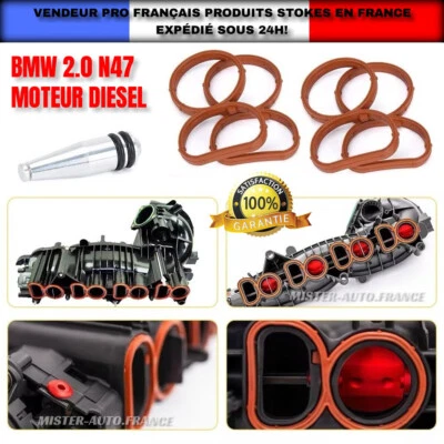 KIT SUPPRESSION CLAPET VOLET COLLECTEUR D'ADMISSION + JOINTS BMW N47 2L DIESEL