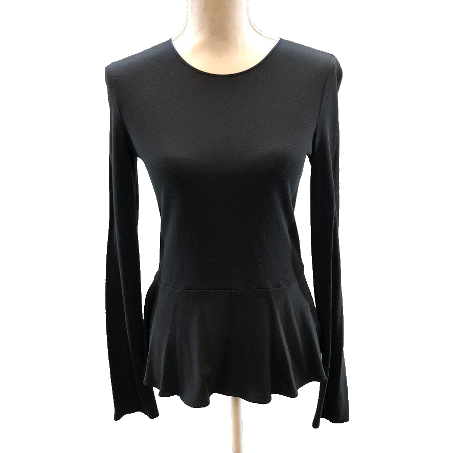 FILA Camicia blusa The Row donna piccola nera manica lunga Peplum Oldey Moneyle Cap