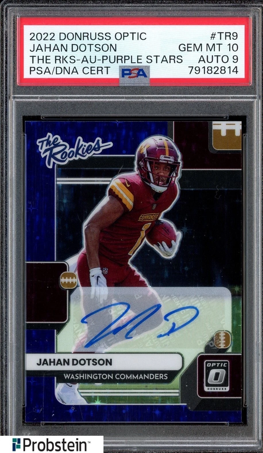 Jahan Dotson Panini Donruss Optic the Rookies #TR9 Purple Stars