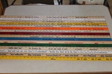 16 Yardstick Wood Wooden Ruler Lot Advertising Sign Color Art Craft Hobby NOS