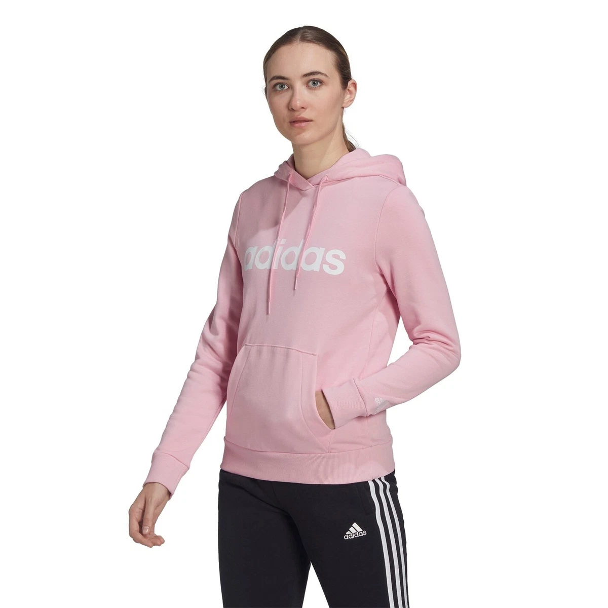 adidas Womens Linear Hoodie Hooded Top OTH | eBay