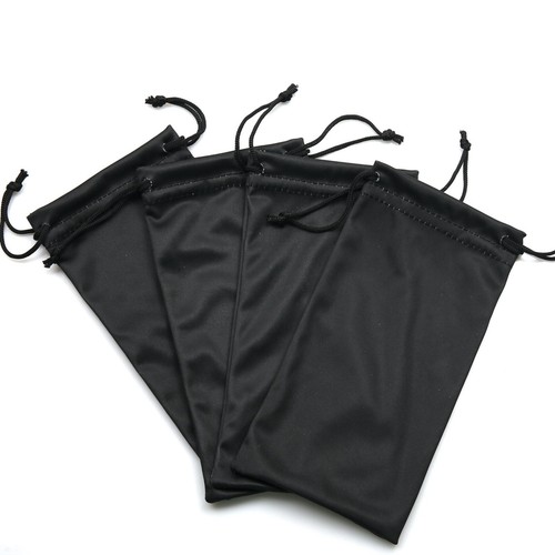 Black Soft Carry Bag Sunglasses Reading Case Microfibre Soft Glasses Pouch - Picture 9 of 9