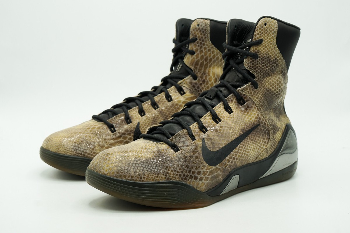 NIKE KOBE IX HIGH EXT QS USED SIZE 9 SNAKE SKIN BLACK 716616 NIKE KOBE IX HIGH EXT QS USED SIZE 9 SNAKE SKIN BLACK 716616