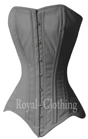 Heavy Duty Double Steel Boned Long Line Overbust waist Trainer Cotton Corset